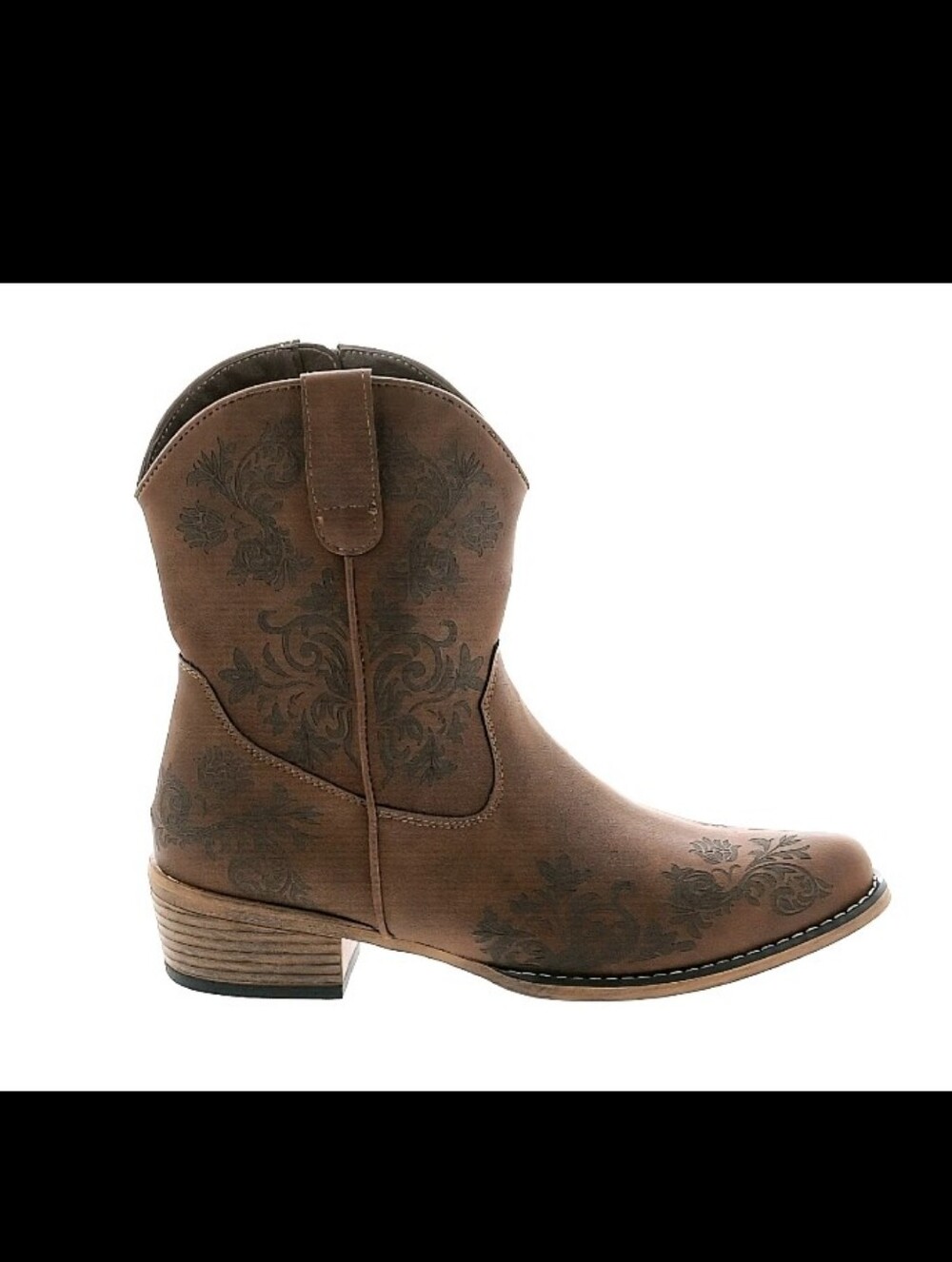 Jeossy Milan 9805 Womens Snip Toe Cowboy Booties Brown Floral NWT 8